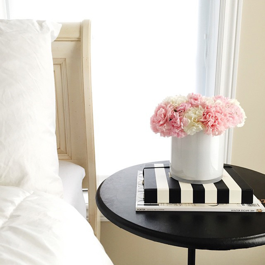 white and pink decor
