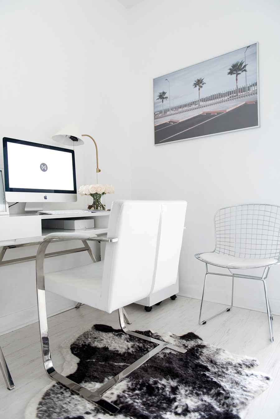 home office reveal blogger kayla seah not your standard pretty stylish chic white decor black  clean simple modern small space workspace desk inspiration fashion style work shelving structube west elm