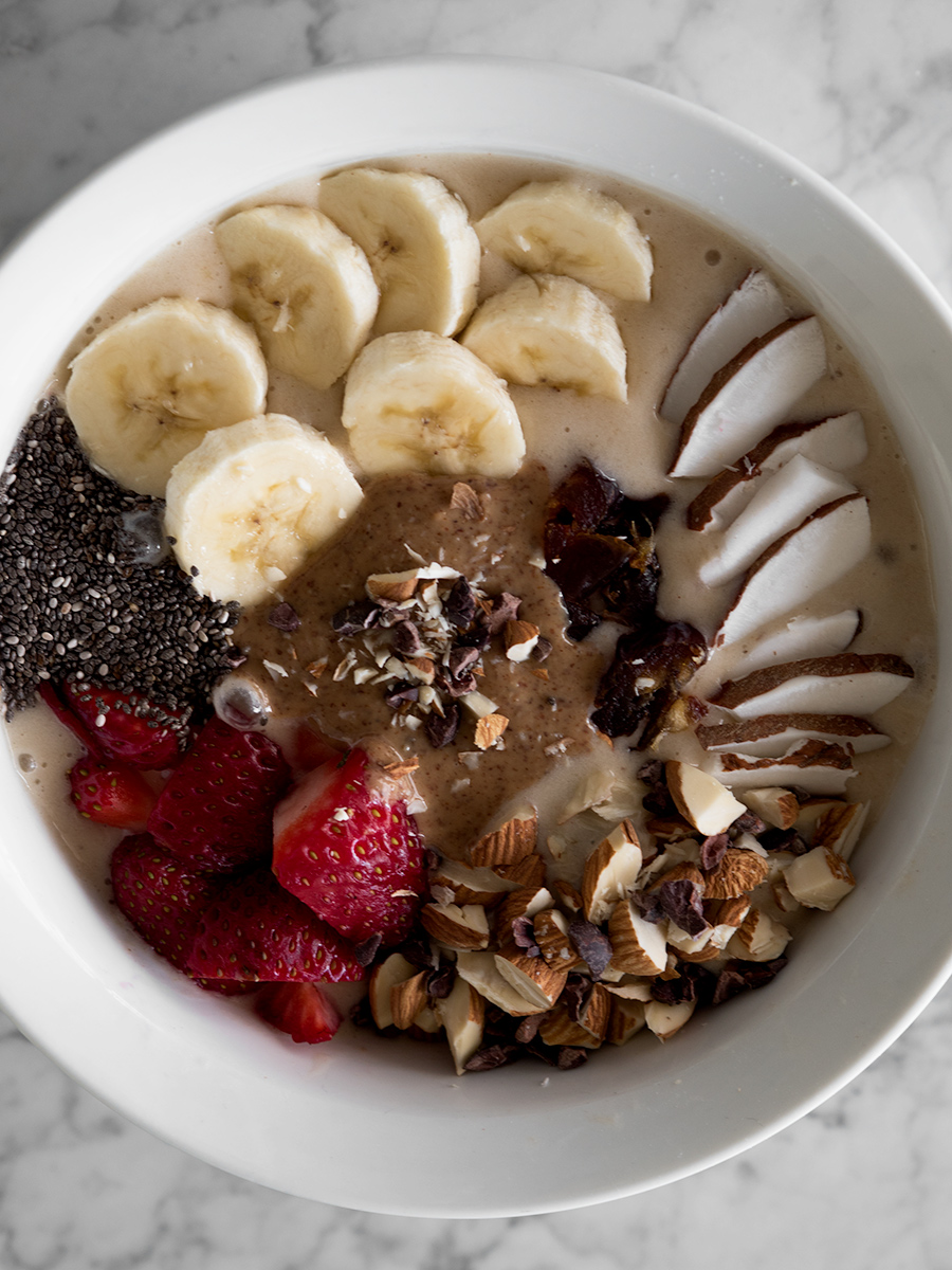 vegan gluten free banana protein smoothie bowl recipe healthy breakfast not your standard kayla seah ideas
