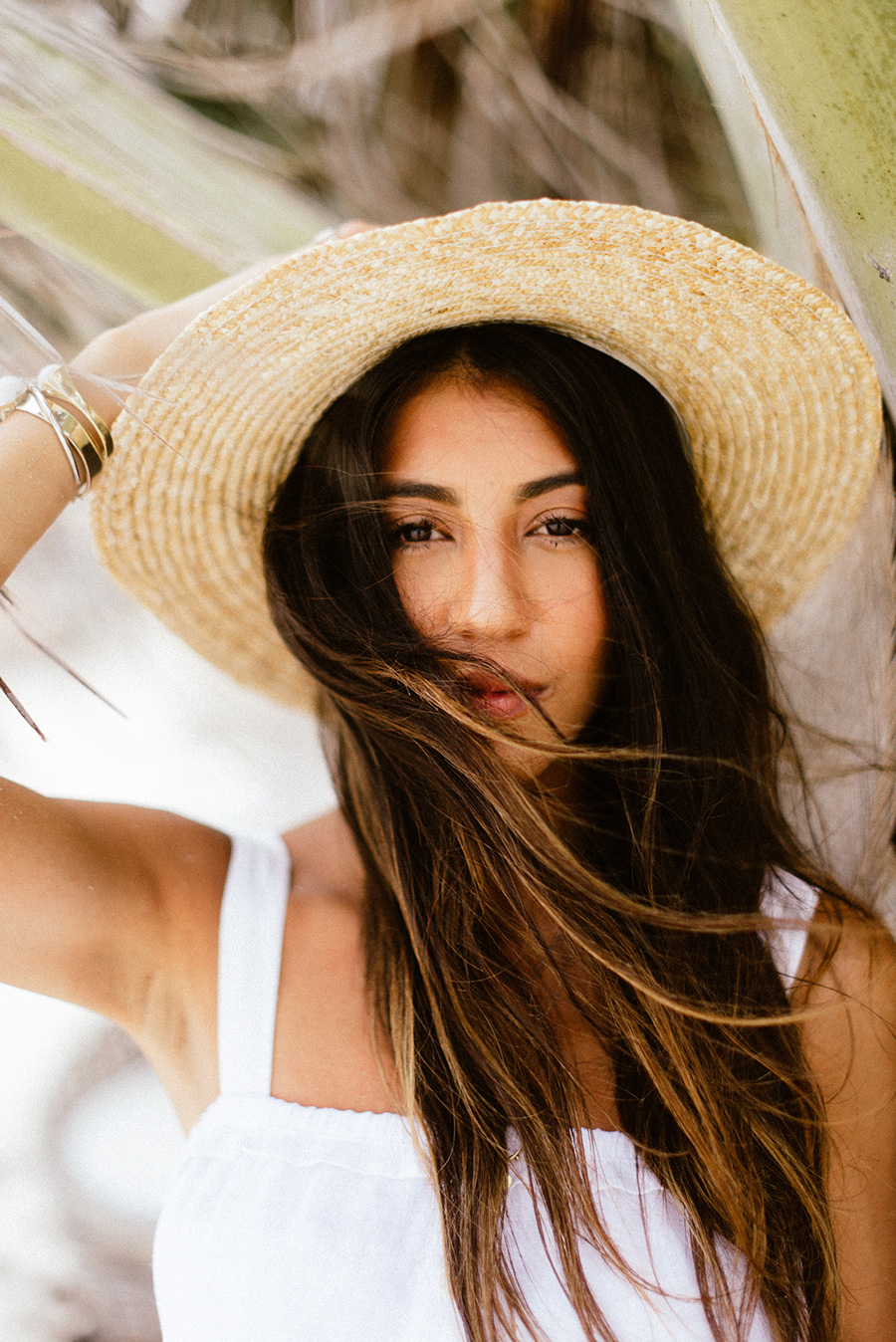 tulum beach mexico two piece set white skirt crop top free people wooden basket bag sol lack of color straw hat ocean beachwear summer look not your standard blogger blog fashion resort kayla seah