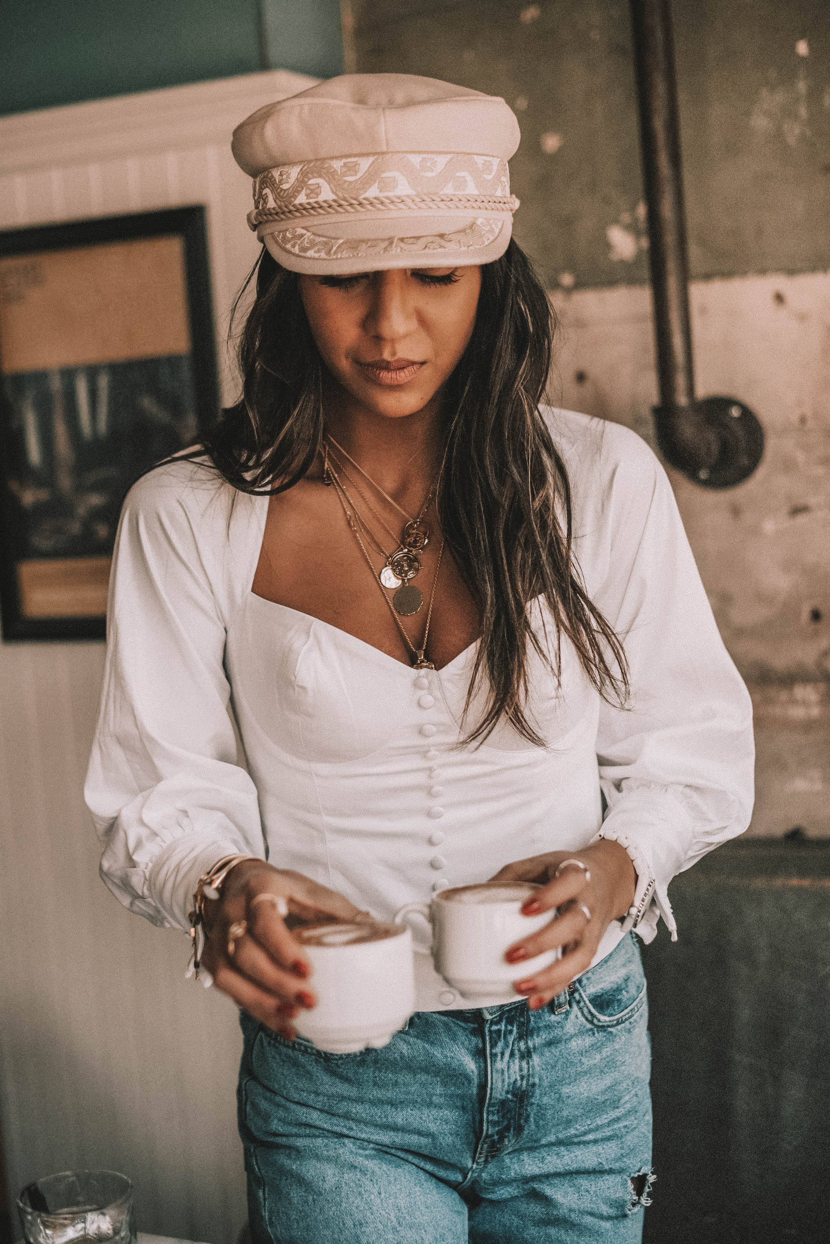 lack of color hat newsboy hat blogger kayla seah not your standard blogger article fashion style what to wear dealing with stress sick loose waves hair model girl pretty style