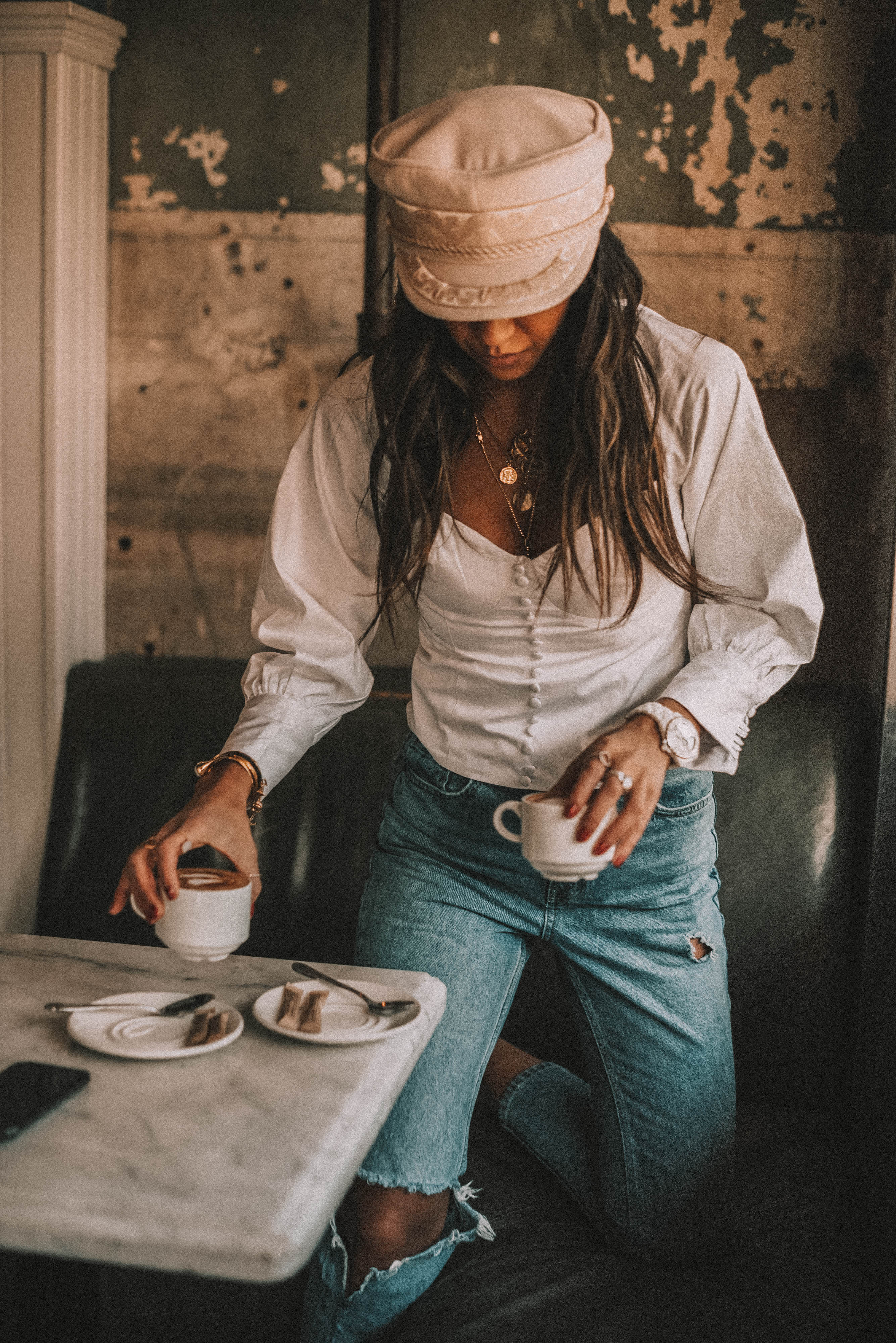 lack of color hat newsboy hat blogger kayla seah not your standard blogger article fashion style what to wear dealing with stress sick loose waves hair model girl pretty style