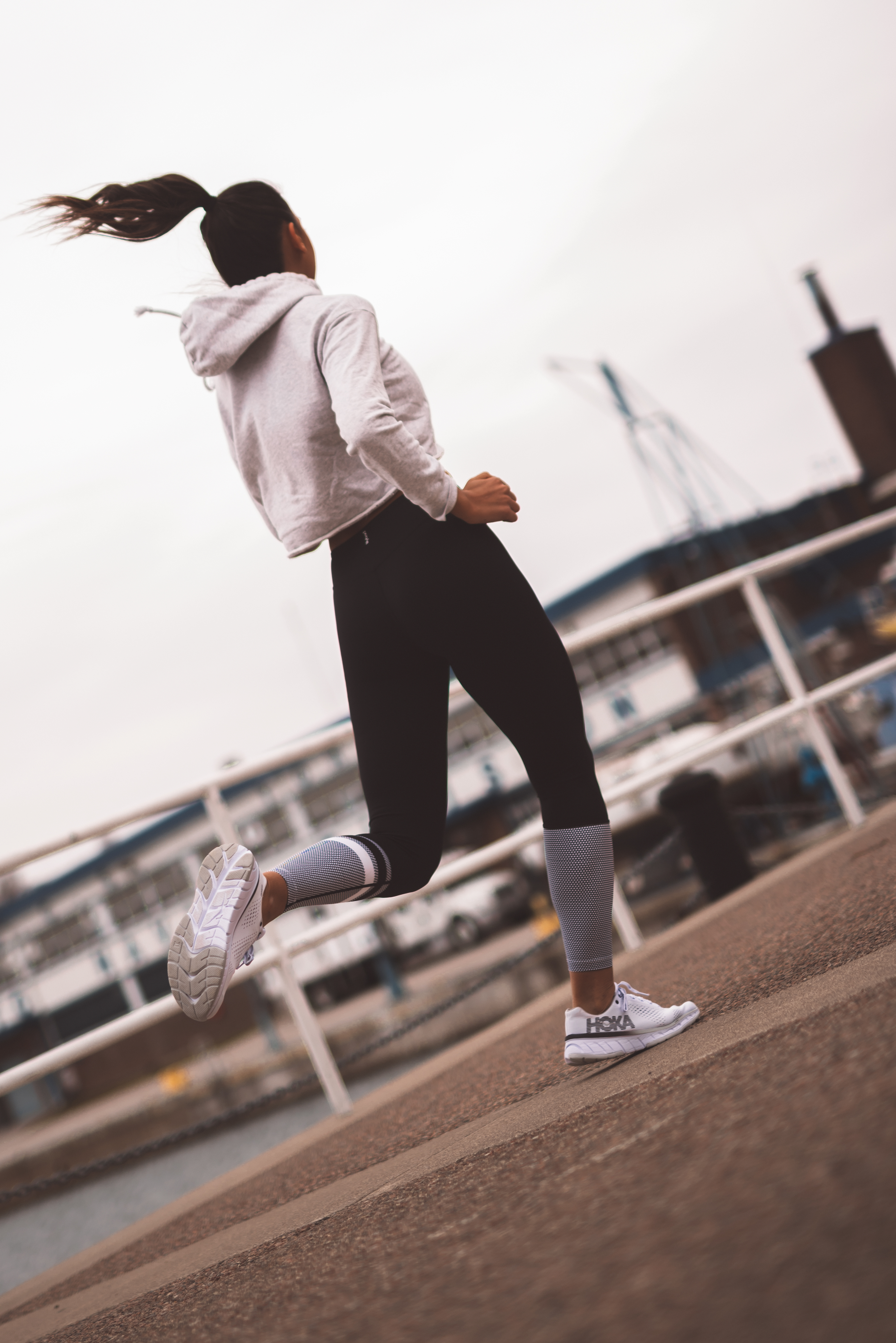 hoka sneakers running shoes runners support cushion best performance athletic sports healthy body health tips girl body fit fitness blogger kayla seah review cava hoka sneaker fly collection water not your standard cropped hoodie lilybod zoe leggings