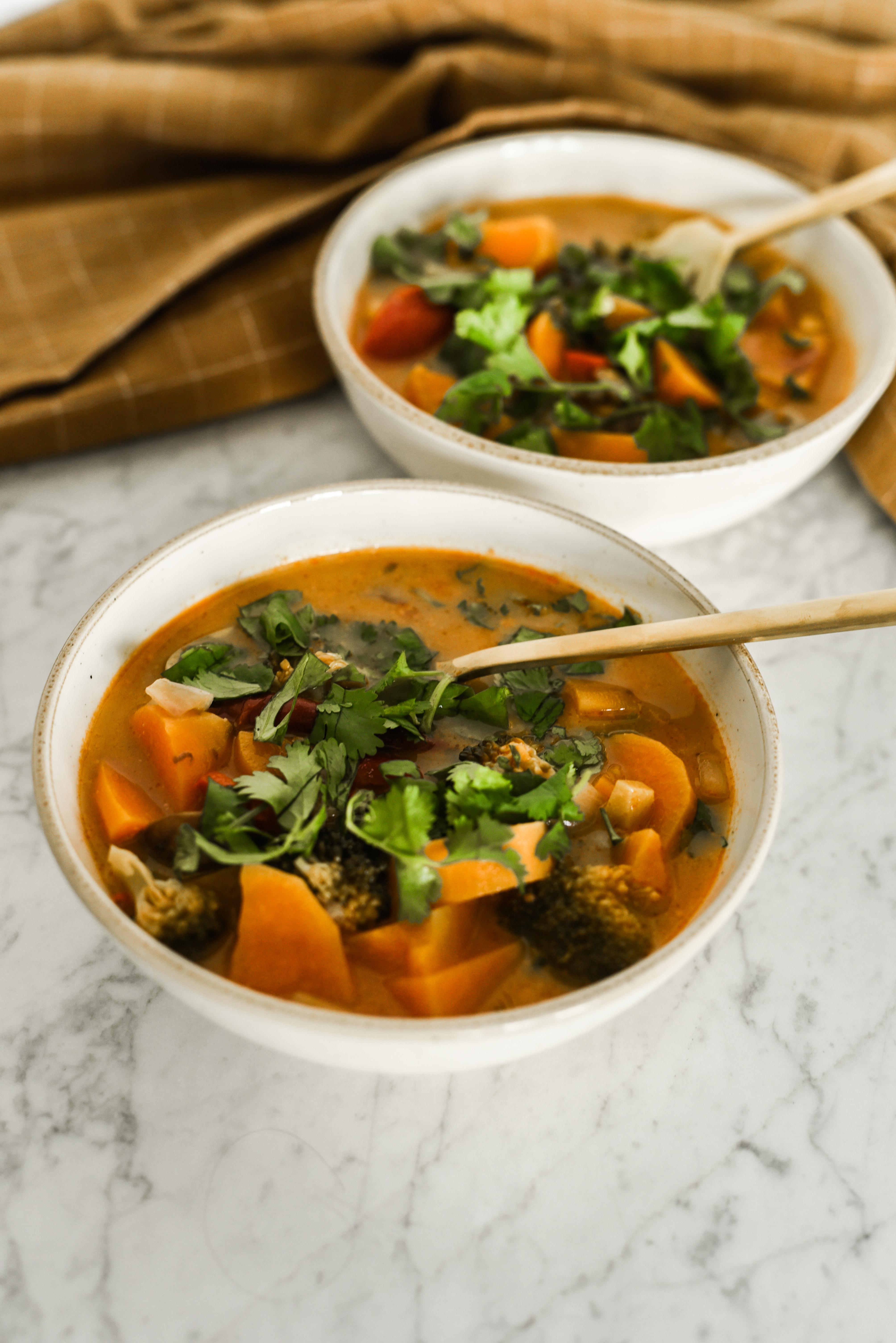 vegetable soup vegan vegetarian healthy dinner recipe blog blogger not your standard kayla seah wellness one pot thai soup